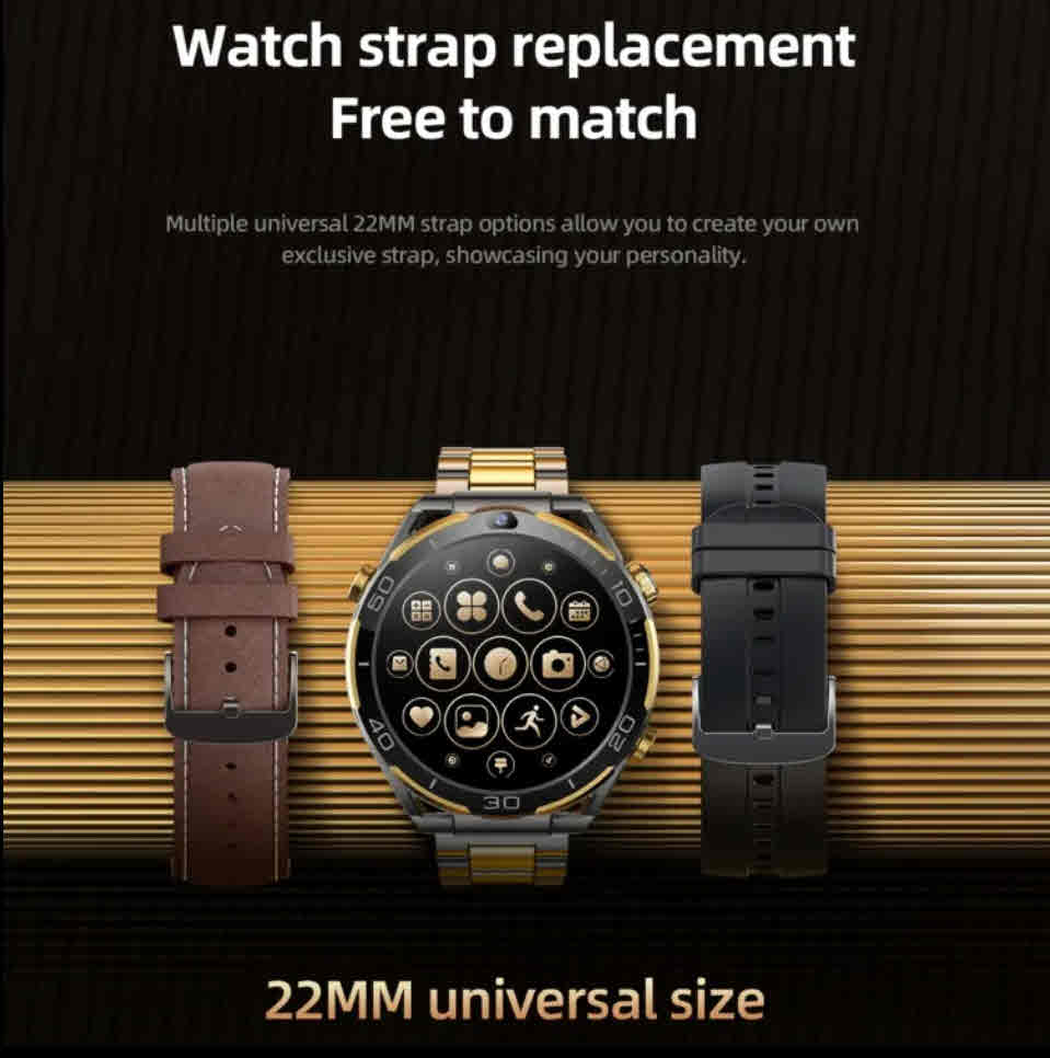 4G Android 10 Smart Watch for Men | Octa-Core MTK6762 | 6GB RAM + 128GB ROM | 900mAh Battery