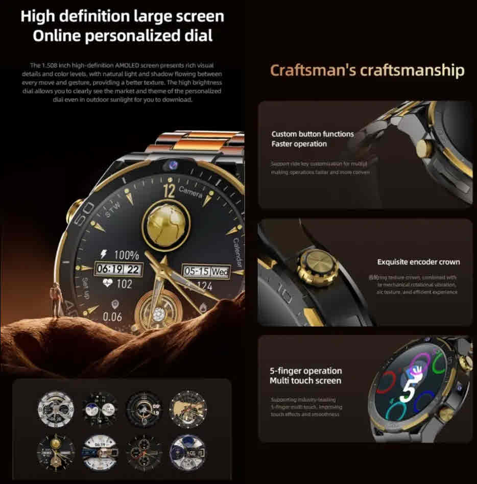 4G Android 10 Smart Watch for Men | Octa-Core MTK6762 | 6GB RAM + 128GB ROM | 900mAh Battery