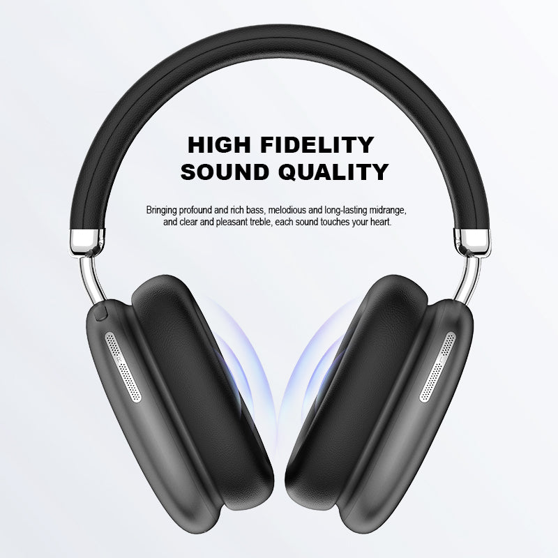 Premium Wireless Bluetooth Over-Ear Headphones | Hi-Fi Stereo Sound | Noise Reduction | Built-in Mic | Long Battery Life