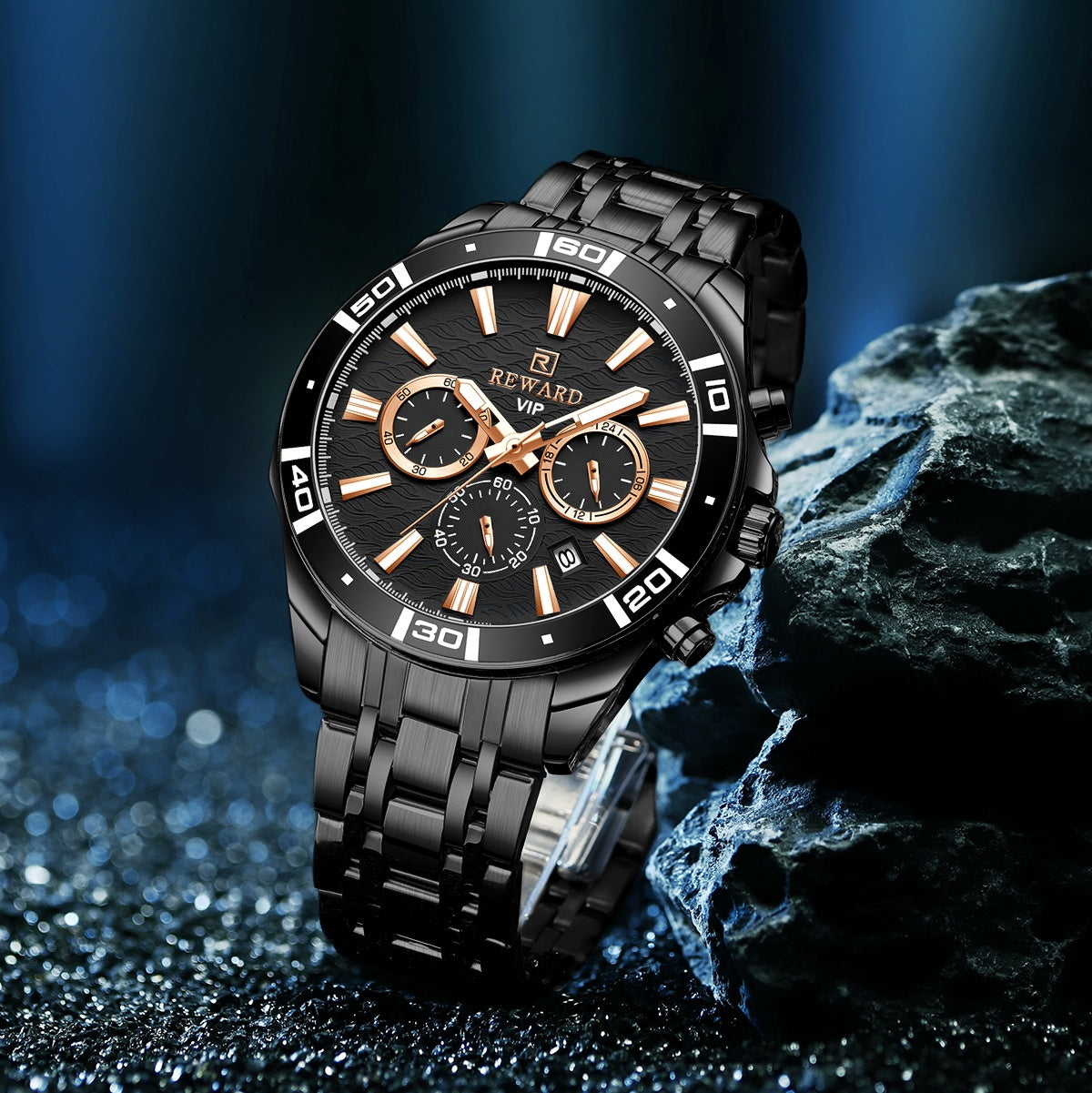 Reward Men's Sport Fashion Watch | Waterproof Stainless Steel Wristwatch | Luxury Quartz Analog Watch for Men