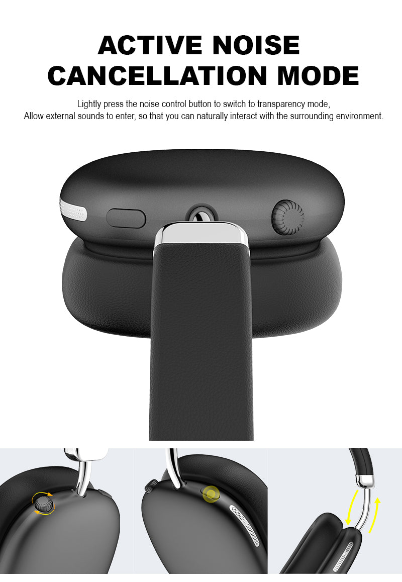 Premium Wireless Bluetooth Over-Ear Headphones | Hi-Fi Stereo Sound | Noise Reduction | Built-in Mic | Long Battery Life