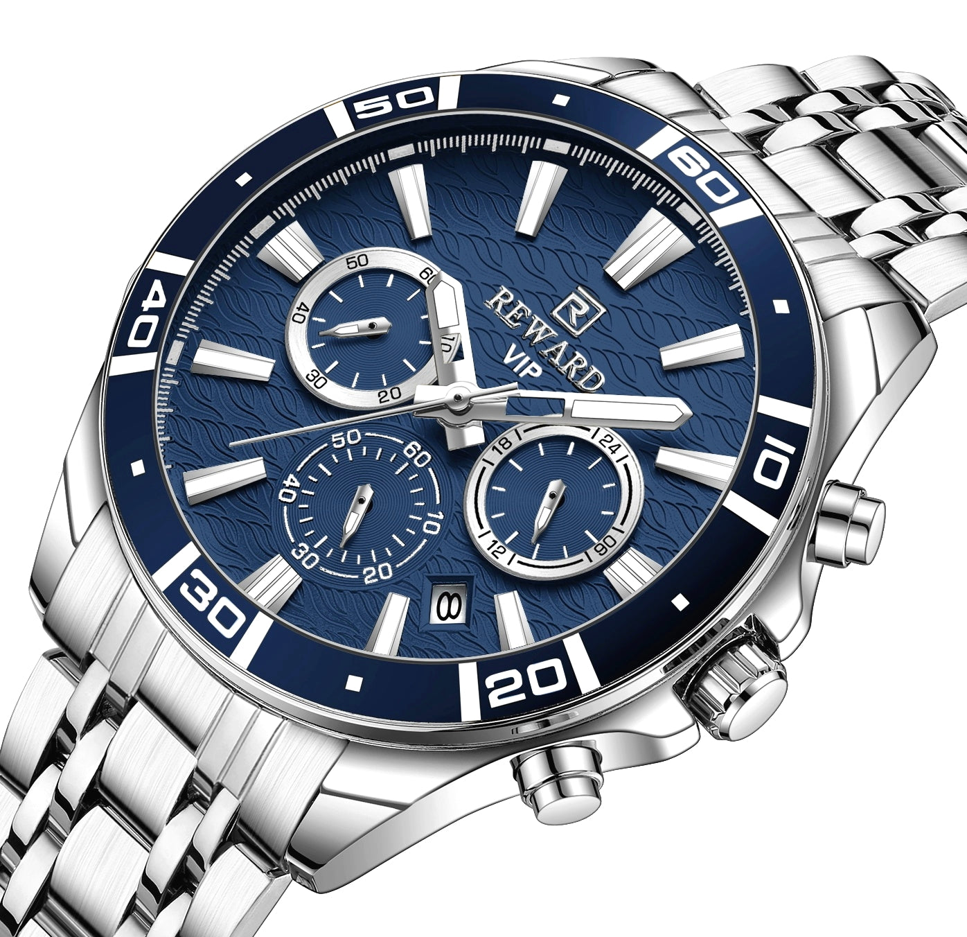 Reward Men's Sport Fashion Watch | Waterproof Stainless Steel Wristwatch | Luxury Quartz Analog Watch for Men