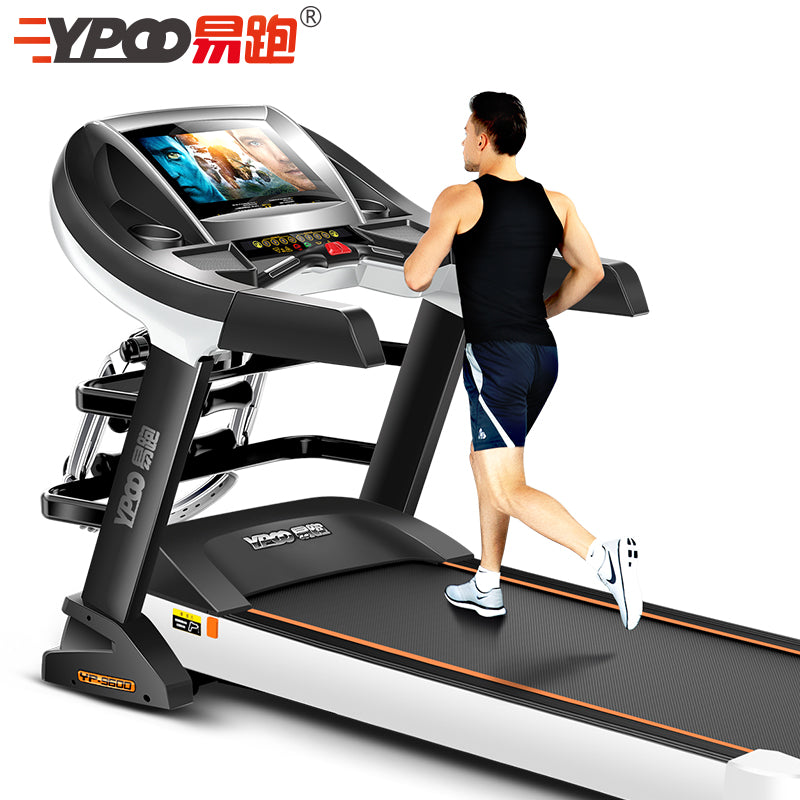 YPOO New Design BIg Screen Home Use Fitness Exercise Running Machine Treadmill Electric Motorized Treadmill with YPOOFIT APP